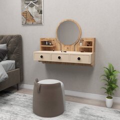 Asir-kampauspöytä, 75x90x36,8 cm, ruskea/beige hinta ja tiedot | Peilipöydät | hobbyhall.fi