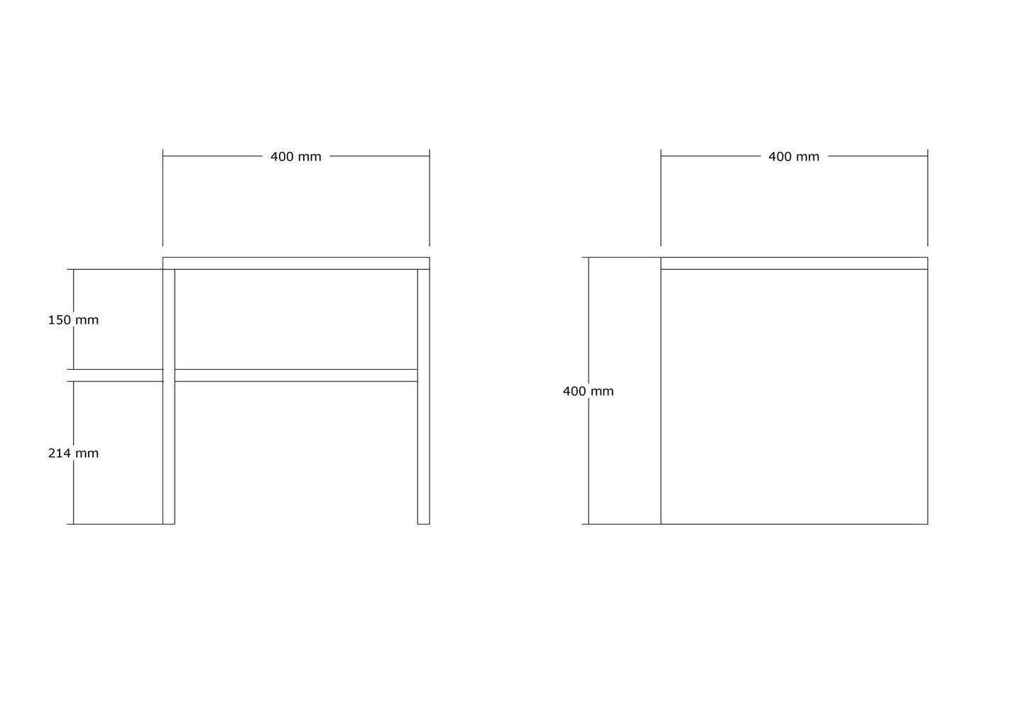 Asir-sivupöytä, 40x40x40 cm, harmaa hinta ja tiedot | Sohvapöydät | hobbyhall.fi