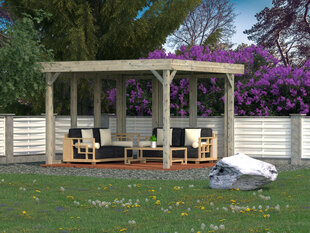 Pergola Lucy 12,2 m² harmaalla puunsuojalla hinta ja tiedot | Alekeskus Huonekalut ja sisustus | hobbyhall.fi