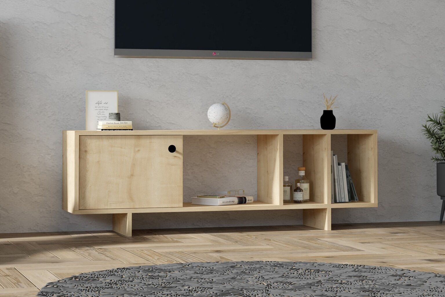 TV-yksikkö, Asir, 140x45x29 cm, ruskea hinta ja tiedot | TV-tasot | hobbyhall.fi