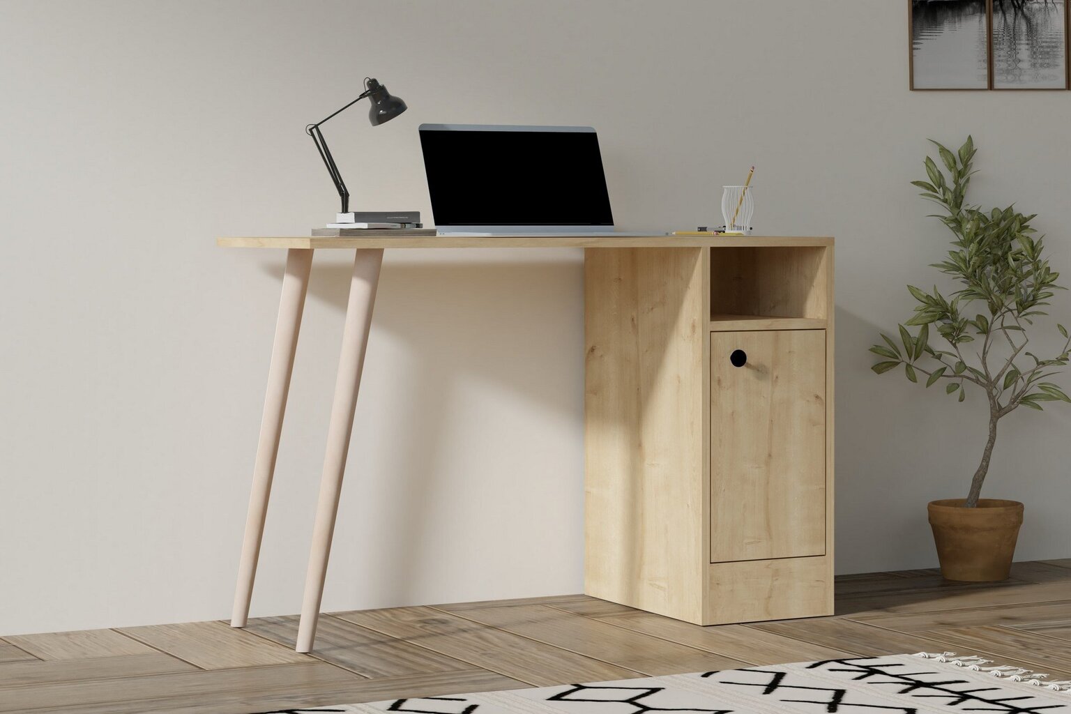 Työpöytä, Asir, 110x74x50 cm, ruskea hinta ja tiedot | Tietokonepöydät ja työpöydät | hobbyhall.fi