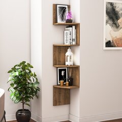Seinähylly, Asir, 29,6x29,6x155,2 cm, ruskea hinta ja tiedot | Hyllyt | hobbyhall.fi