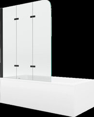 Kylpyamme Mexen Cubik suihkuseinällä, 150x70 cm + 120 cm, white+III/fold/black hinta ja tiedot | Kylpyammeet | hobbyhall.fi