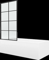 Kylpyamme Mexen Cubik suihkuseinällä, 150x70 cm + 70 cm, white+I/fix/black grid hinta ja tiedot | Kylpyammeet | hobbyhall.fi