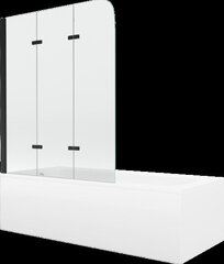 Kylpyamme Mexen Vega suihkuseinällä, 150x70 cm + 120 cm, white+III/fold/black hinta ja tiedot | Kylpyammeet | hobbyhall.fi