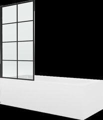 Kylpyamme Mexen Vega suihkuseinällä, 150x70 cm + 70 cm, white+I/fix/black grid hinta ja tiedot | Kylpyammeet | hobbyhall.fi