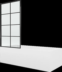 Kylpyamme Mexen Vega suihkuseinällä, 150x70 cm + 80 cm, white+I/fix/black grid hinta ja tiedot | Kylpyammeet | hobbyhall.fi