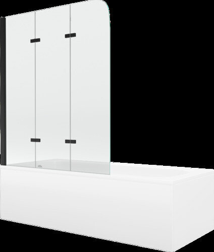 Kylpyamme Mexen Vega suihkuseinällä, 160x70 cm + 120 cm, white+III/fold/black hinta ja tiedot | Kylpyammeet | hobbyhall.fi