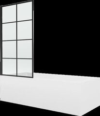 Kylpyamme Mexen Vega suihkuseinällä, 160x70 cm + 70 cm, white+I/fix/black grid hinta ja tiedot | Kylpyammeet | hobbyhall.fi