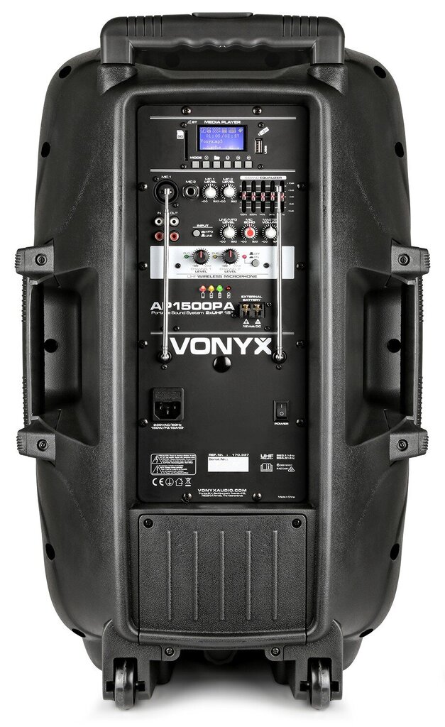 Vonyx AP1500PA kannettava kaiutin 15" hinta ja tiedot | Kaiuttimet | hobbyhall.fi