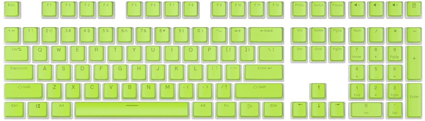 Royal Kludge Pudding PBT Keycaps 104 vnt. Apple green PBT ISO UK hinta ja tiedot | Näppäimistöt | hobbyhall.fi