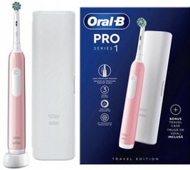 Oral-b pro -sarja 1 vaaleanpunainen sähköhammasharja hinta ja tiedot | Sähköhammasharjat | hobbyhall.fi