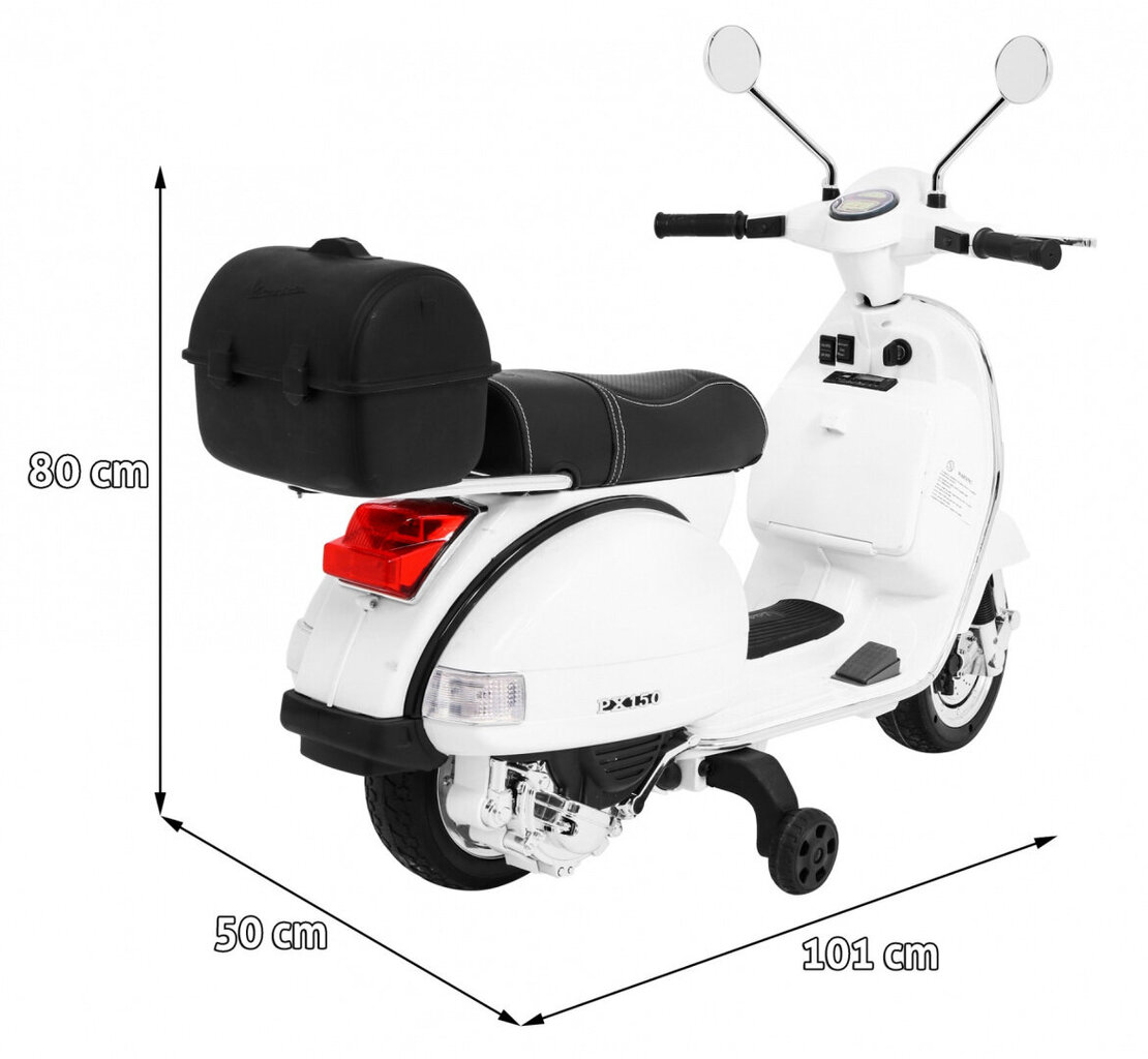 Sähkömoottoripyörä Vespa, valkoinen hinta ja tiedot | Lasten sähköautot | hobbyhall.fi