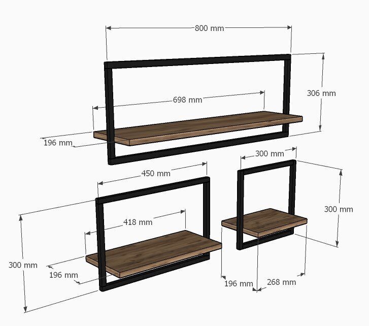 Asir-seinähylly, 80x30x20 cm, harmaa hinta ja tiedot | Hyllyt | hobbyhall.fi