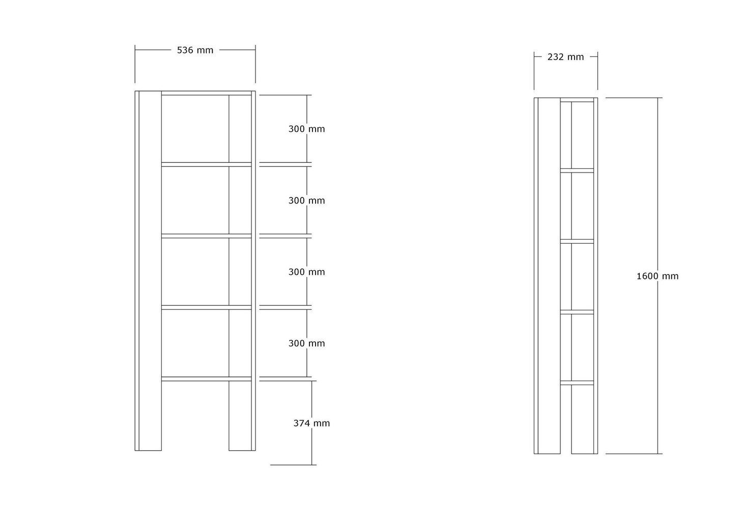 Asir-kirjahylly, 53x160x23 cm, ruskea hinta ja tiedot | Hyllyt | hobbyhall.fi