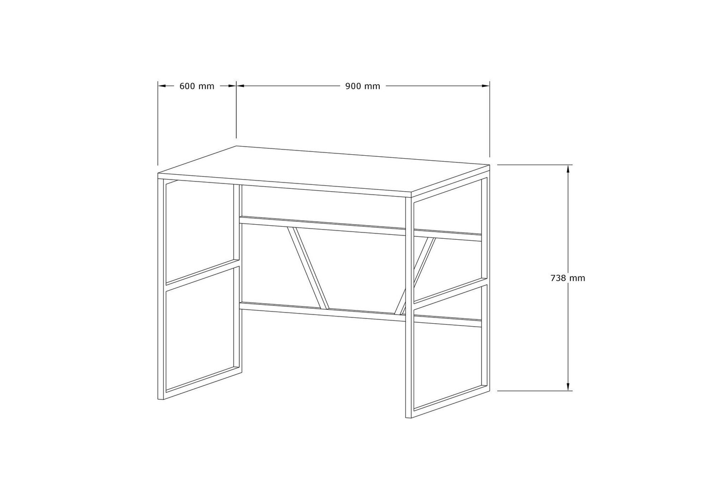 Asir-työpöytä, 90x60x74 cm, harmaa hinta ja tiedot | Tietokonepöydät ja työpöydät | hobbyhall.fi
