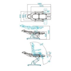 Azzurro 870S pedi 3-moottorinen hoitotuoli, cappuccino hinta ja tiedot | Kauneushoitolan kalusteet | hobbyhall.fi