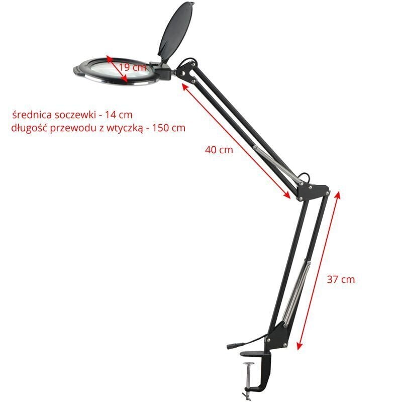 Moonlight led-suurennuslasivalaisin 8013/6', musta hinta ja tiedot | Pöytävalaisimet | hobbyhall.fi