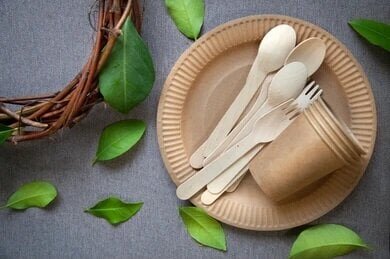 Kompostoituva piknik-astiasto 4 hengelle Go Green/ 0,14kg hinta ja tiedot | Tarjoiluastiat ja aterimet juhliin | hobbyhall.fi