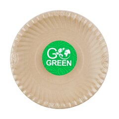 Kompostoituvat sokeriruoko lautaset Go Green kuvioitu, 23cm 10 kpl/0,15kg hinta ja tiedot | Tarjoiluastiat ja aterimet juhliin | hobbyhall.fi