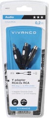 Vivanco-kaapeli 1xRCA - 2xRCA 0,2m (46027) hinta ja tiedot | Adapterit | hobbyhall.fi