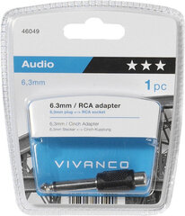 Vivanco-adapteri 6,3 mm - RCA (46049) hinta ja tiedot | Vivanco Tietokoneiden lisävarusteet | hobbyhall.fi