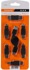 Vivanco adapterisarja USB 6kpl (45259) hinta ja tiedot | Adapterit | hobbyhall.fi