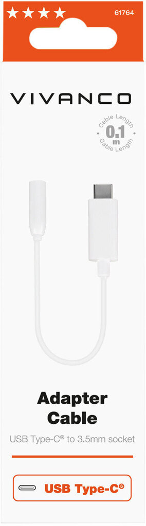 Vivanco adapteri USB-C-3.5mm 10cm (61764) hinta ja tiedot | Adapterit | hobbyhall.fi