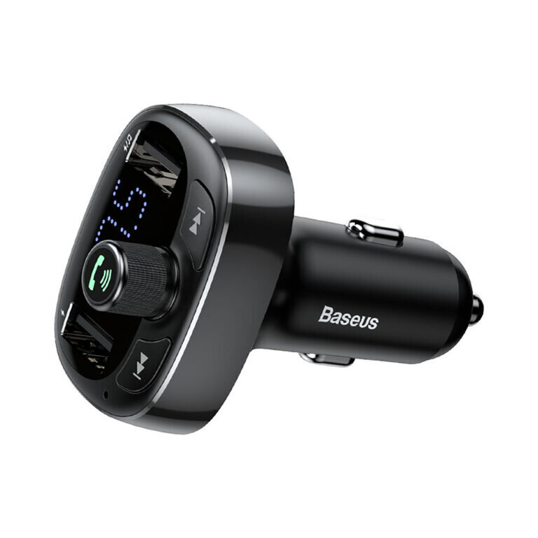 Baseus T-tyyppinen S-09 Bluetooth FM-lähetin + 2xUSB 3,4A - Musta hinta ja tiedot | FM-lähettimet ja -sovittimet | hobbyhall.fi