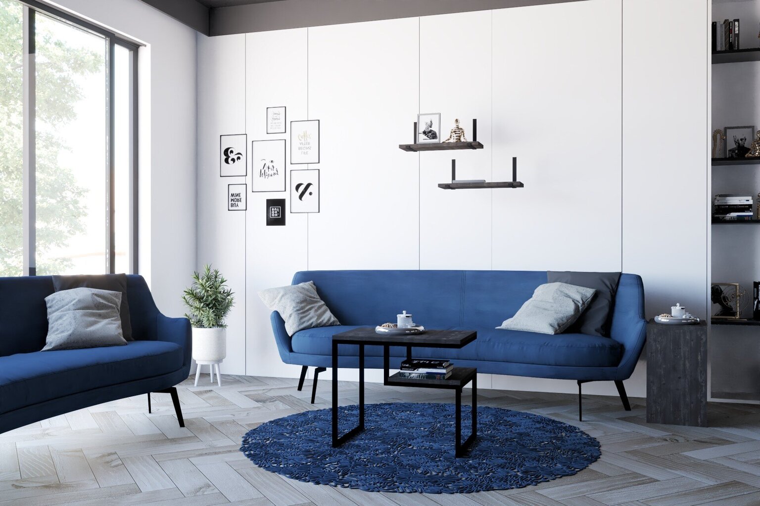 Asir-sohvapöytä, 60x52x40 cm, harmaa hinta ja tiedot | Sohvapöydät | hobbyhall.fi