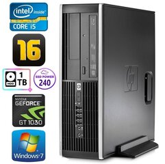 Hp 8100 Elite SFF i5-750 16GB 240SSD+1TB GT1030 2GB DVD WIN7Pro hinta ja tiedot | Pöytätietokoneet | hobbyhall.fi