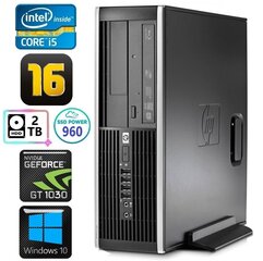 Hp 8100 Elite SFF i5-750 16GB 960SSD+2TB GT1030 2GB DVD WIN10 hinta ja tiedot | Pöytätietokoneet | hobbyhall.fi