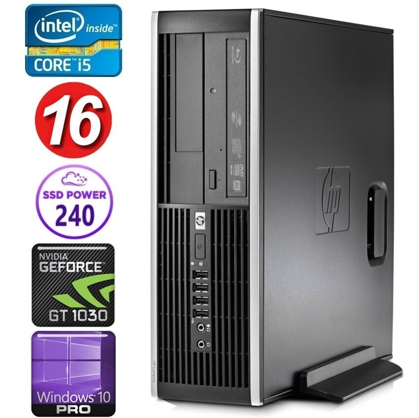 Hp 8100 Elite SFF i5-750 16GB 240SSD GT1030 2GB DVD WIN10Pro hinta ja tiedot | Pöytätietokoneet | hobbyhall.fi