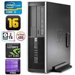 Hp 8100 Elite SFF i5-750 16GB 480SSD+2TB GT1030 2GB DVD WIN10Pro hinta ja tiedot | Pöytätietokoneet | hobbyhall.fi