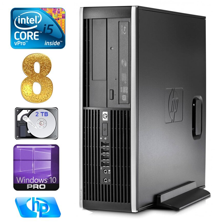 Hp 8100 Elite SFF i5-650 8GB 2TB DVD WIN10Pro hinta ja tiedot | Pöytätietokoneet | hobbyhall.fi