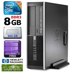 Hp 8100 Elite SFF i5-650 8GB 960SSD GT1030 2GB DVD WIN10Pro hinta ja tiedot | Pöytätietokoneet | hobbyhall.fi