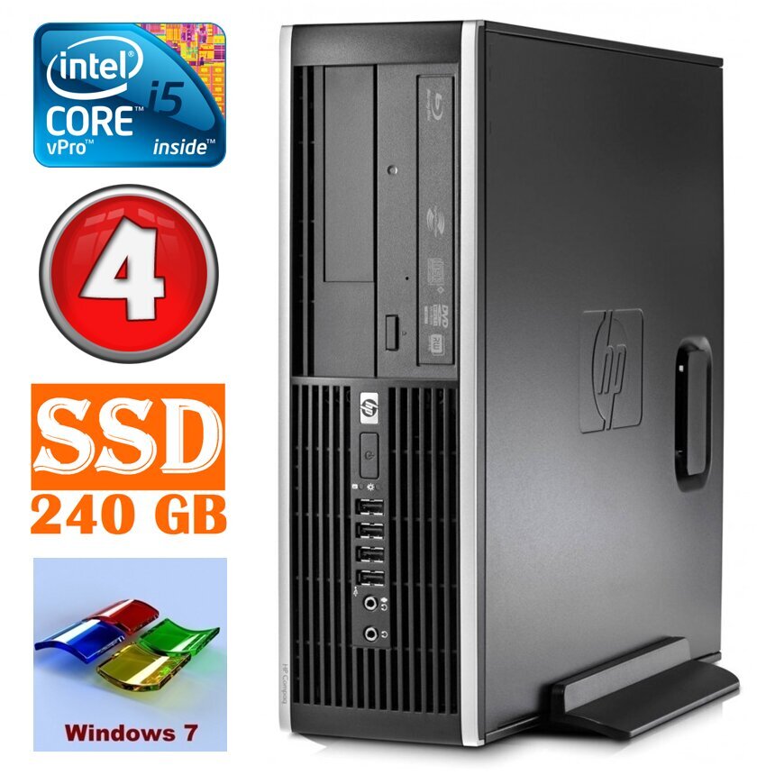 Hp 8100 Elite SFF i5-650 4GB 240SSD DVD WIN7Pro hinta ja tiedot | Pöytätietokoneet | hobbyhall.fi