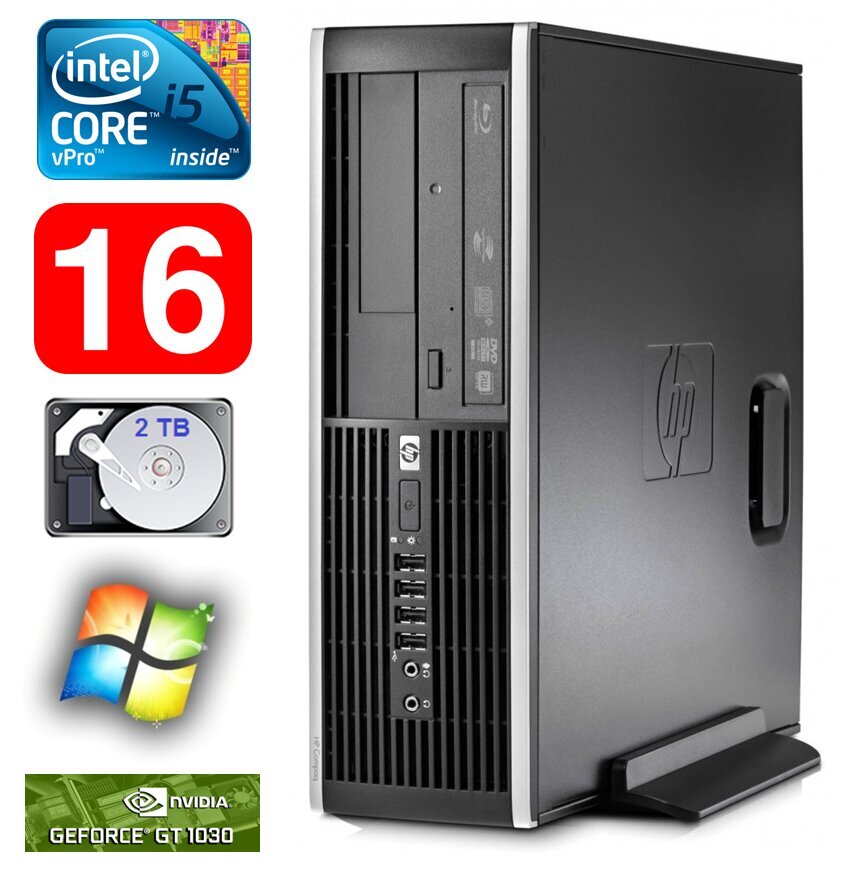 Hp 8100 Elite SFF i5-650 16GB 2TB GT1030 2GB DVD WIN7Pro hinta ja tiedot | Pöytätietokoneet | hobbyhall.fi