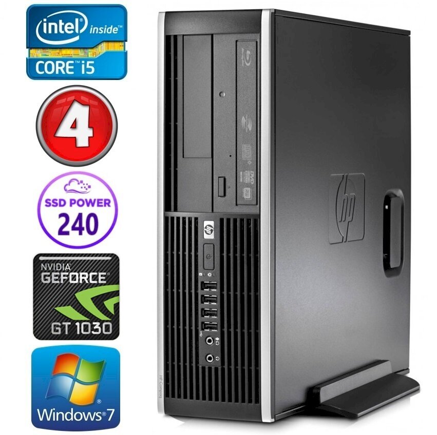 Hp 8100 Elite SFF i5-750 4GB 240SSD GT1030 2GB DVD WIN7Pro hinta ja tiedot | Pöytätietokoneet | hobbyhall.fi