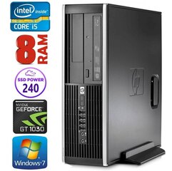 Hp 8100 Elite SFF i5-750 8GB 240SSD GT1030 2GB DVD WIN7Pro hinta ja tiedot | Pöytätietokoneet | hobbyhall.fi