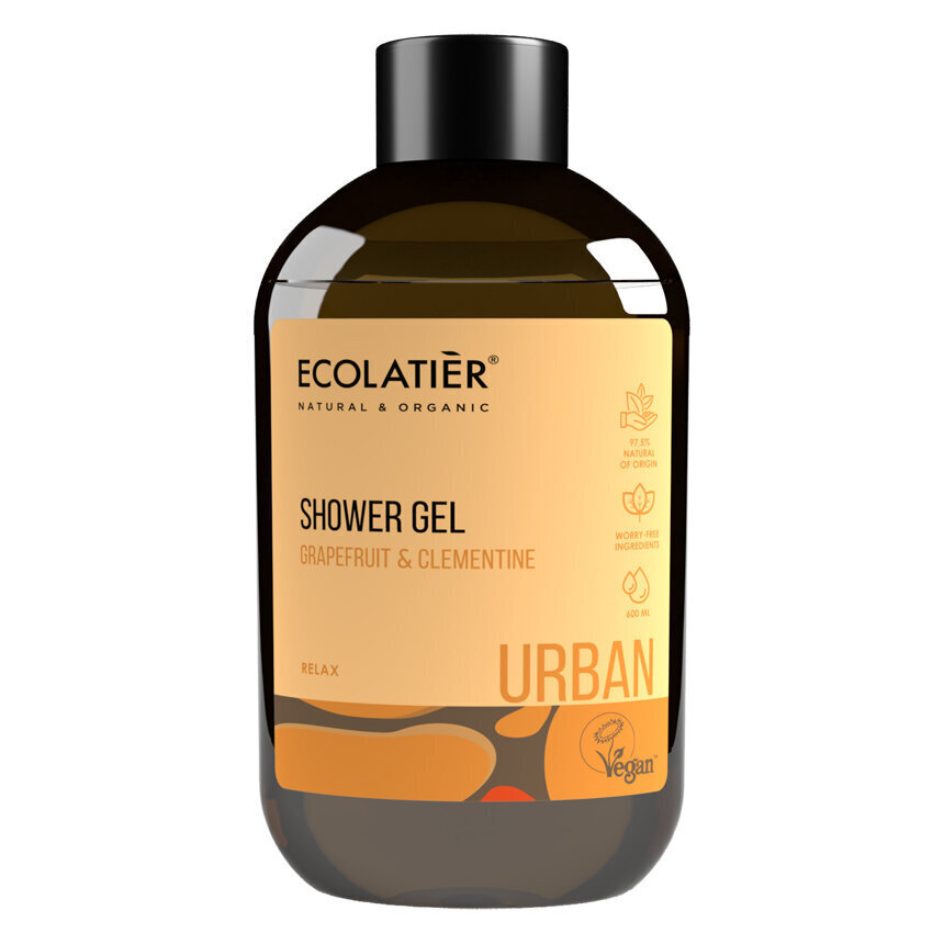 Suihkugeeli Ecolatier Urban Grapefruit & Clementine, 600 ml hinta ja tiedot | Suihkusaippuat ja suihkugeelit | hobbyhall.fi