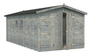 Pihavarasto Dan 14,7 m² väliseinällä ja harmaalla puunsuojalla hinta ja tiedot | Piharakennukset | hobbyhall.fi