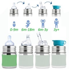 Pura Kiki Tuttipullo 150 ml, 0+ kk, moss / SET hinta ja tiedot | Tuttipullot ja tarvikkeet | hobbyhall.fi