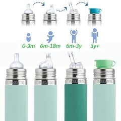 Pura Kiki Termos Pillipullo 260 ml, 9+ kk, mint / SET hinta ja tiedot | Tuttipullot ja tarvikkeet | hobbyhall.fi