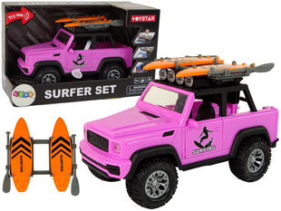 Surfer Set lelu maastoauto, vaaleanpunainen hinta ja tiedot | Poikien lelut | hobbyhall.fi