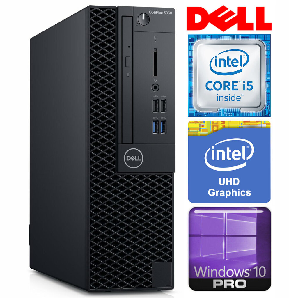 Dell 3060 SFF i5-8500 8GB 256SSD M.2 NVME DVD WIN10Pro hinta ja tiedot | Pöytätietokoneet | hobbyhall.fi