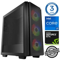 Intop i7-12700F 16GB 1TB SSD M.2 NVME GTX1650 4GB no-OS hinta ja tiedot | Pöytätietokoneet | hobbyhall.fi