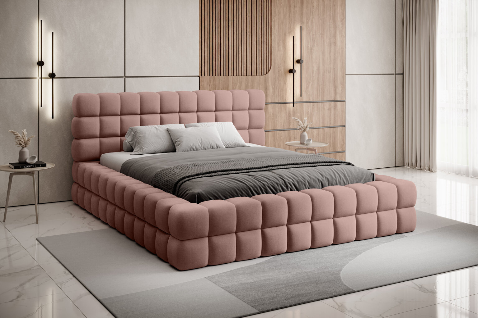 Sänky Dizzle, 140x200 cm, vaaleanpunainen hinta ja tiedot | Sängyt | hobbyhall.fi