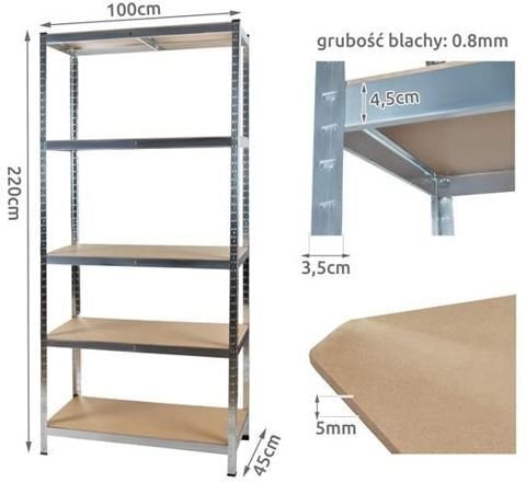 Säilytyshylly 220x100cm 1000kg hinta ja tiedot | Varastohyllyt | hobbyhall.fi