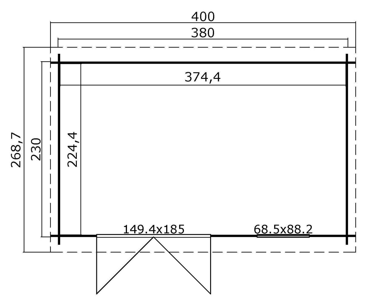 Vierasmaja Amira230 8,4 m² hinta ja tiedot | Piharakennukset | hobbyhall.fi